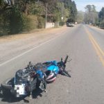 Choque entre una moto y un auto en la Ruta E-55: no hubo heridos